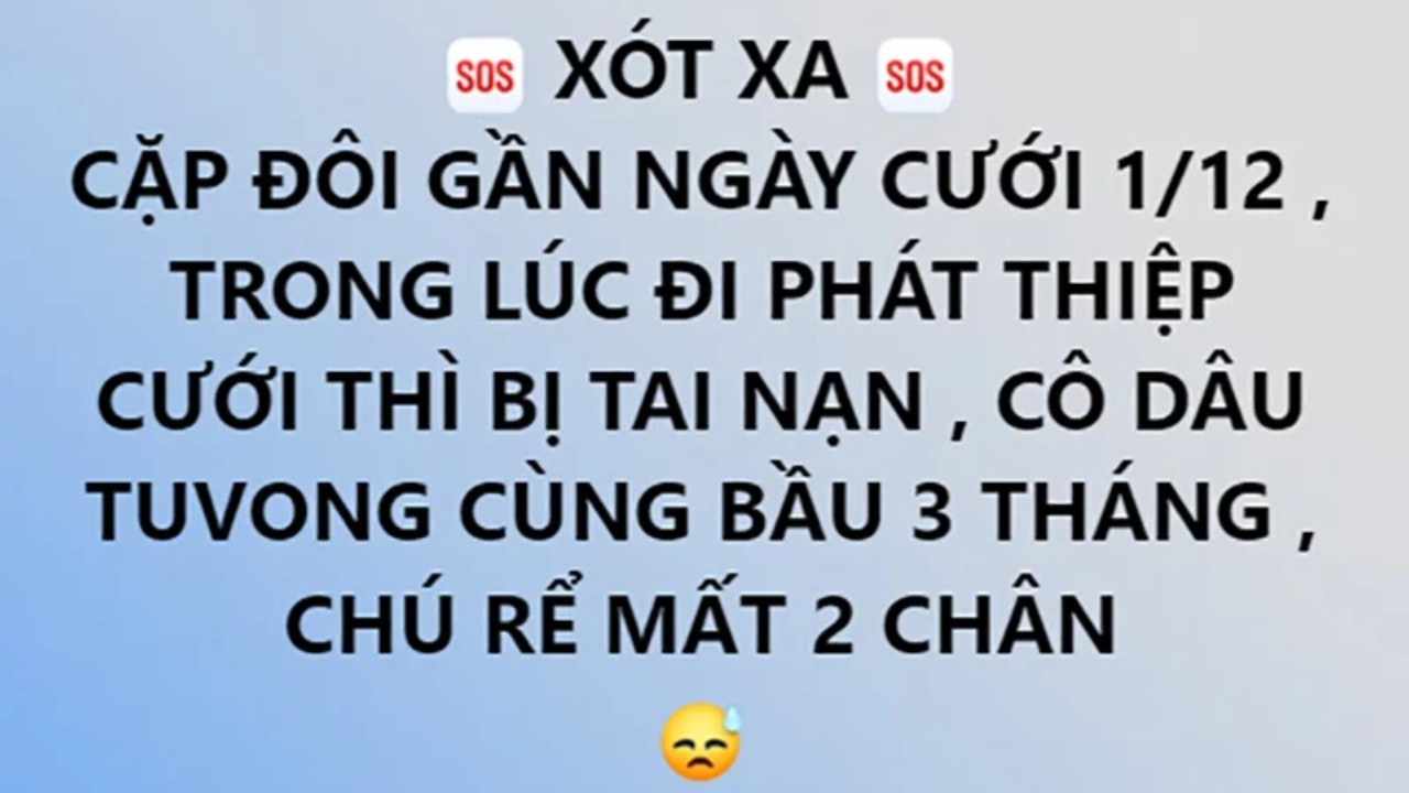 Đau đớn, cặp đôi gặp tai nạn khi đi đưa thiệp cưới khiến cô dâu ra đi mãi mãi